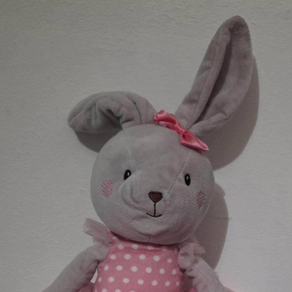 Pink bunny with white polka dots #bunny #polkadots